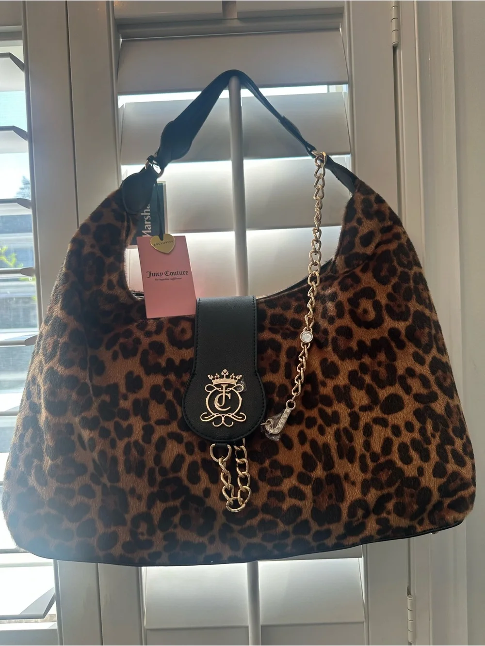 Juicy Couture Leopard Print Hobo Bag - Brown Black
